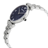 Emporio Armani Gianni T Bar Dark Blue Dial Silver Stainless Steel Watch For Women - AR11091