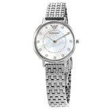 Emporio Armani Kappa Mother of Pearl Dial Silver Mesh Bracelet Watch For Women - AR2511