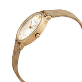 Emporio Armani Kappa Quartz Silver Dial Beige Leather Strap Watch For Women - AR11042