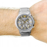 Emporio Armani Quartz Grey Dial Silver Steel Strap Watch For Men - AR11047