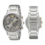 Emporio Armani Quartz Grey Dial Silver Steel Strap Watch For Men - AR11047