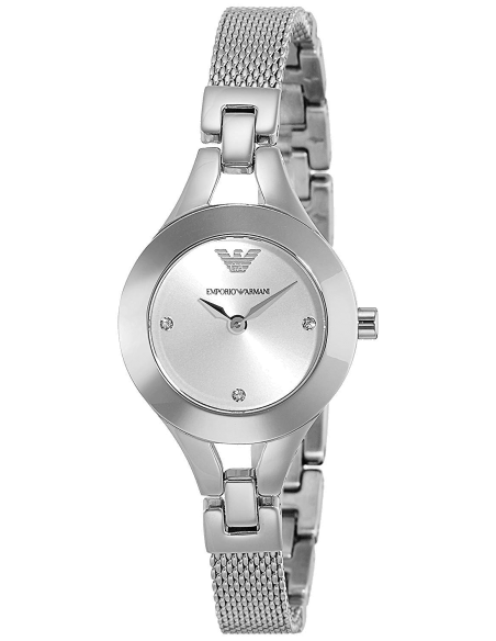 Emporio Armani Quartz Silver Dial Silver Steel Strap Watch For Women - AR7361