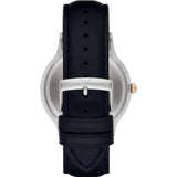Emporio Armani Renato Analog Blue Dial Black Leather Strap Watch For Men - AR2506