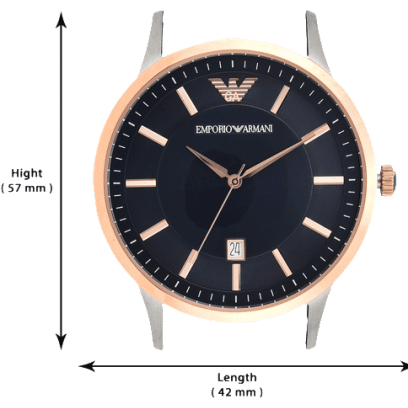 Emporio Armani Renato Analog Blue Dial Black Leather Strap Watch For Men - AR2506
