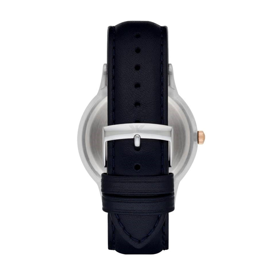 Emporio Armani Renato Analog Blue Dial Blue Leather Strap Watch For Men - AR11188