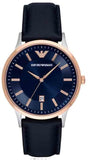 Emporio Armani Renato Analog Blue Dial Blue Leather Strap Watch For Men - AR11188