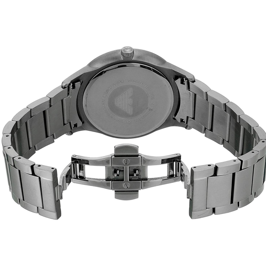 Emporio Armani Renato Quartz Beige Dial Grey Steel Strap Watch For Men - AR11183