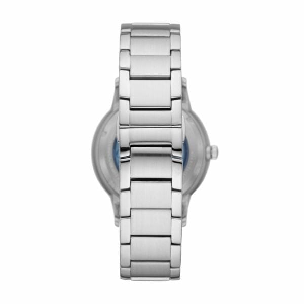 Emporio Armani Renato Automatic Blue Dial Silver Steel Strap Watch For Men - AR60037