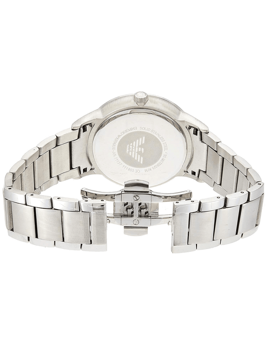 Emporio Armani Renato Blue Dial Silver Steel Strap Watch For Men - AR11137