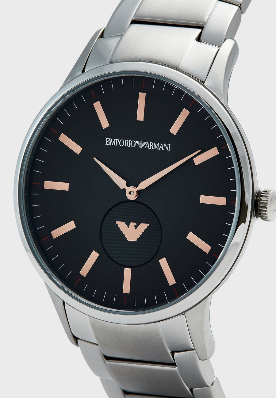Emporio Armani Renato Blue Dial Silver Steel Strap Watch For Men - AR11137