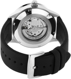 Emporio Armani Renato Chronograph Automatic Black Dial Black Leather Strap Watch For Men - AR60051