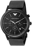 Emporio Armani Renato Chronograph Black Dial Black Mesh Bracelet Watch For Men - AR2498