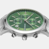 Emporio Armani Renato Chronograph Green Dial Silver Steel Strap Watch For Men - AR11507