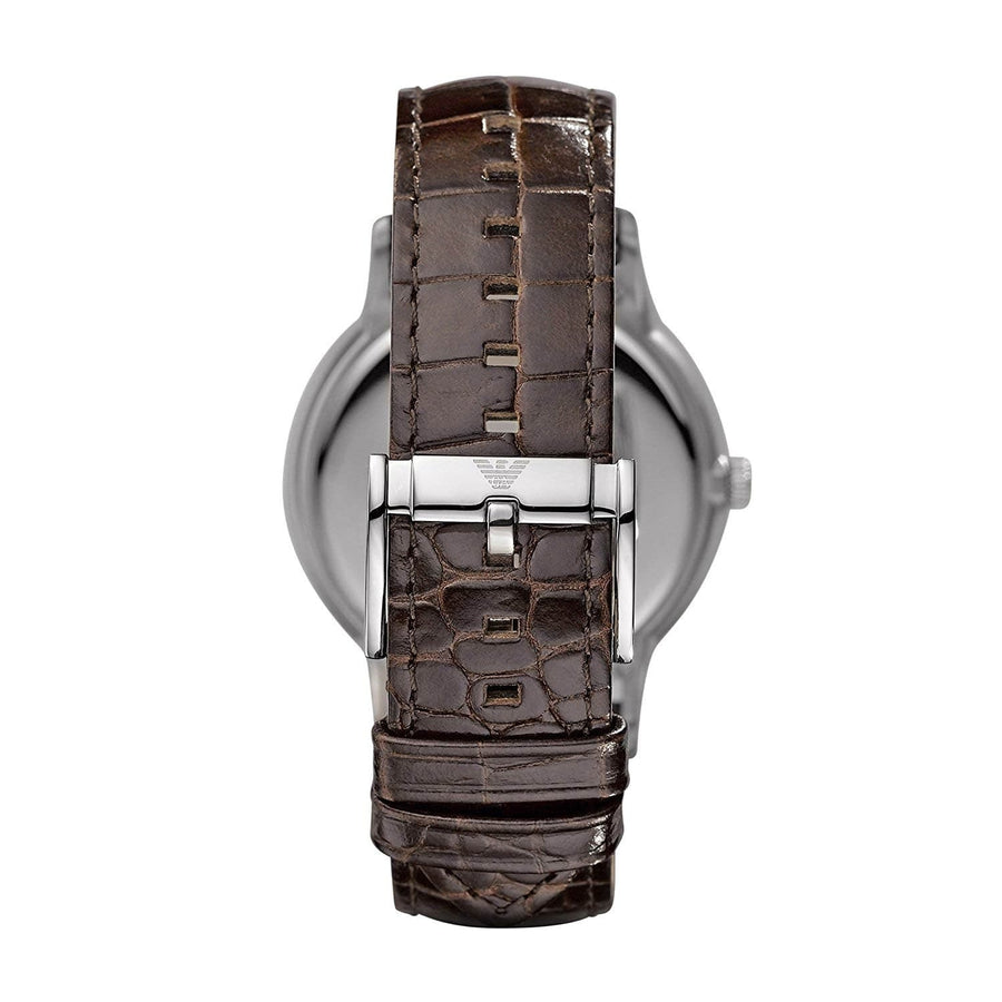 Emporio Armani Renato Classic Brown Dial Brown Leather Strap Watch For Men - AR2413