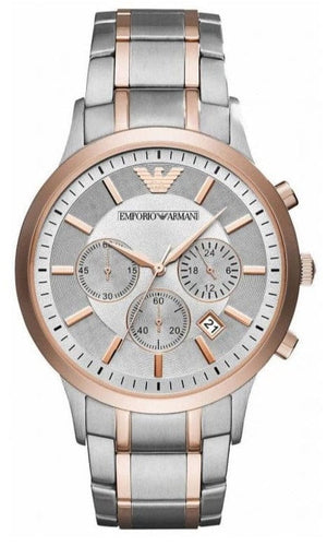 Emporio Armani Renato Gray Dial Gray Steel Strap Watch For Men - AR11077