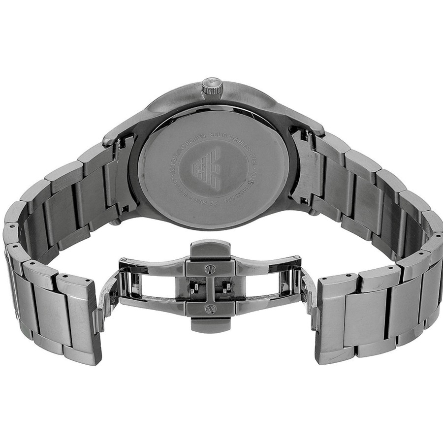 Emporio Armani Renato Quartz Beige Dial Grey Steel Strap Watch For Men - AR11183