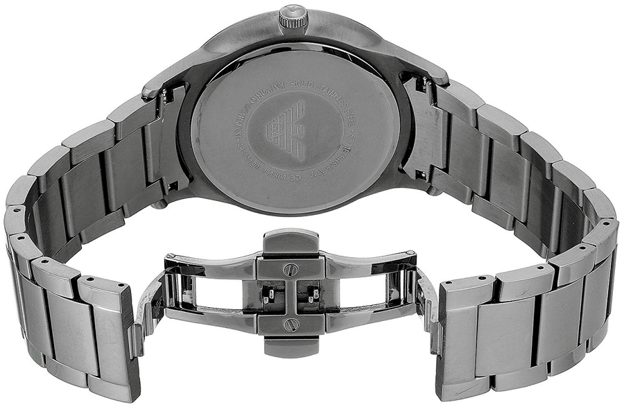 Emporio Armani Renato Quartz Beige Dial Grey Steel Strap Watch For Men - AR11183