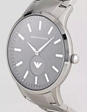 Emporio Armani Renato Quartz Black Dial Silver Steel Strap  Watch For Men - AR11118