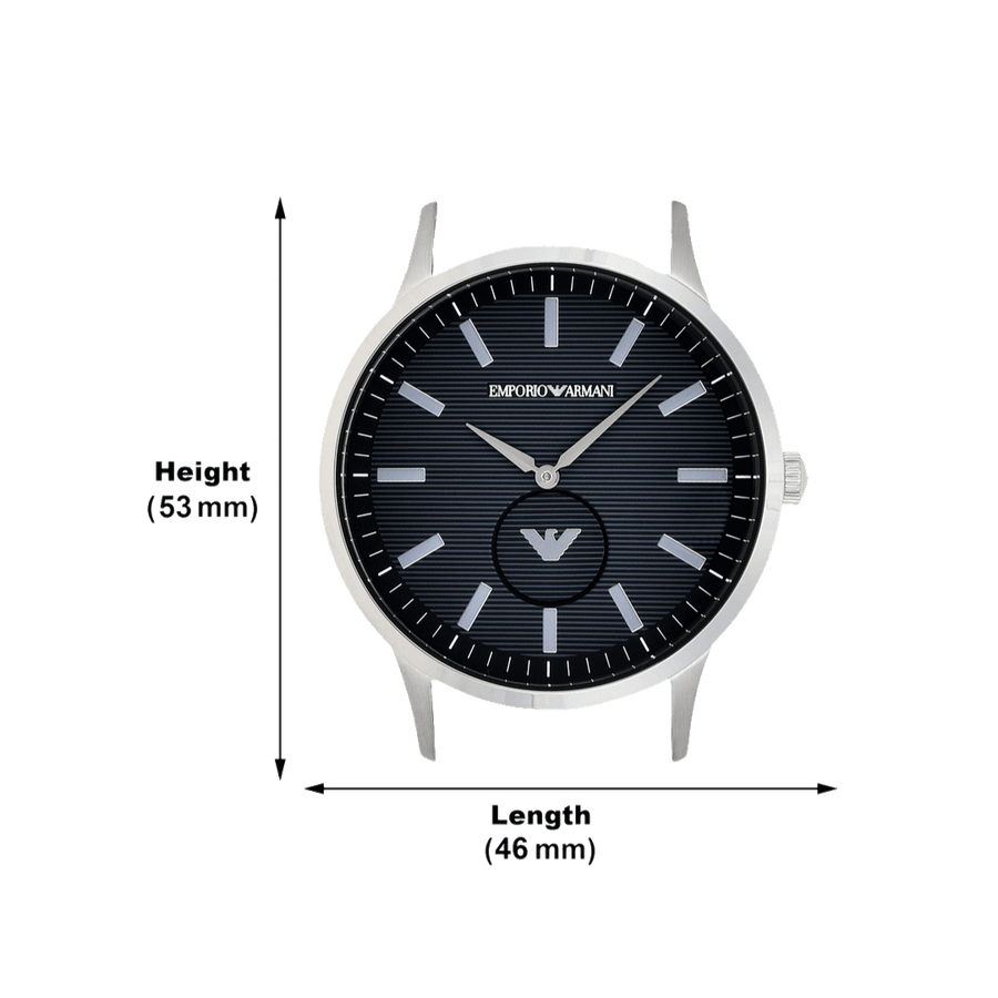 Emporio Armani Renato Quartz Black Dial Silver Steel Strap  Watch For Men - AR11118