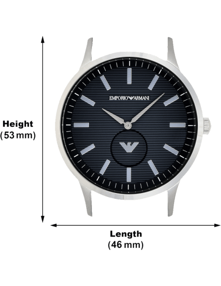 Emporio Armani Renato Quartz Black Dial Silver Steel Strap  Watch For Men - AR11118