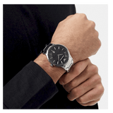 Emporio Armani Renato Quartz Black Dial Silver Steel Strap Watch For Men - AR11181
