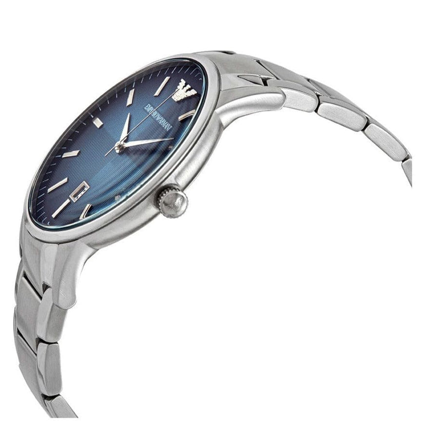 Emporio Armani Renato Quartz Blue Dial Silver Steel Strap Watch For Men - AR11182