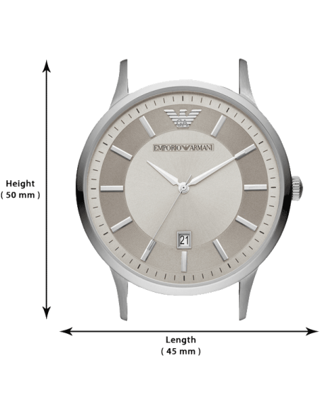 Emporio Armani Renato Quartz Silver Dial Brown Leather Strap Watch For Men - AR11185