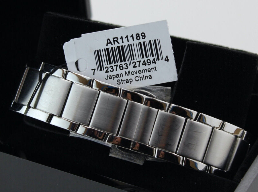 Emporio Armani Renato Quartz Silver Dial Silver Steel Strap Watch For Men - AR11189