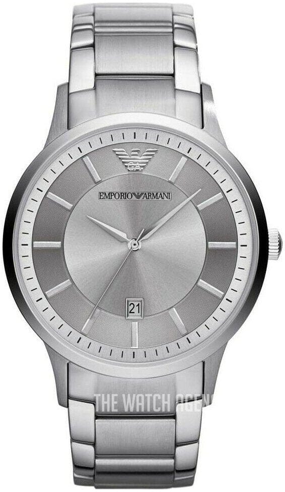 Emporio Armani Renato Quartz Silver Dial Silver Steel Strap Watch For Men - AR11189