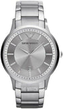 Emporio Armani Renato Quartz Silver Dial Silver Steel Strap Watch For Men - AR11189