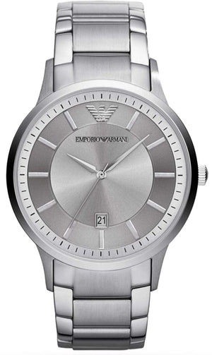 Emporio Armani Renato Quartz Silver Dial Silver Steel Strap Watch For Men - AR11189