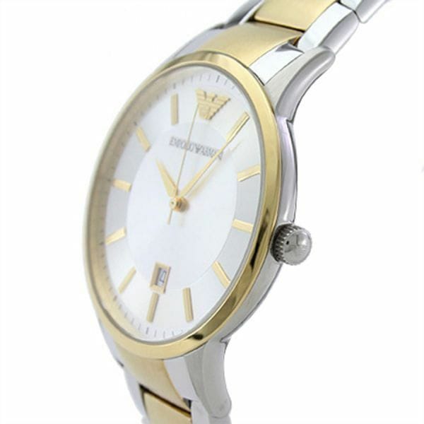 Emporio Armani Renato Silver Dial Two Tone Steel Strap Watch For Men - AR2449