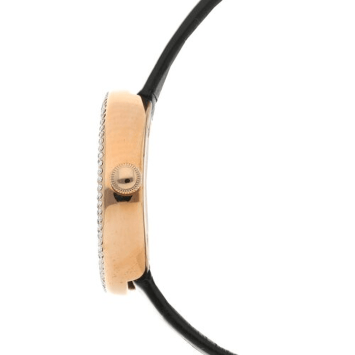 Emporio Armani Rosa Quartz Mother Of Pearl White Dial Black Leather Strap Watch For Women - AR11356