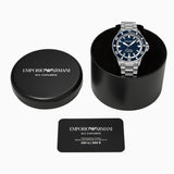 Emporio Armani Sea Explorer Blue Dial Silver Steel Strap Watch for Men - AR60087
