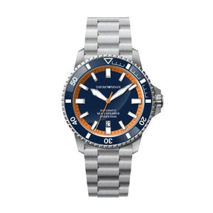 Emporio Armani Sea Explorer Blue Dial Silver Steel Strap Watch for Men - AR60090