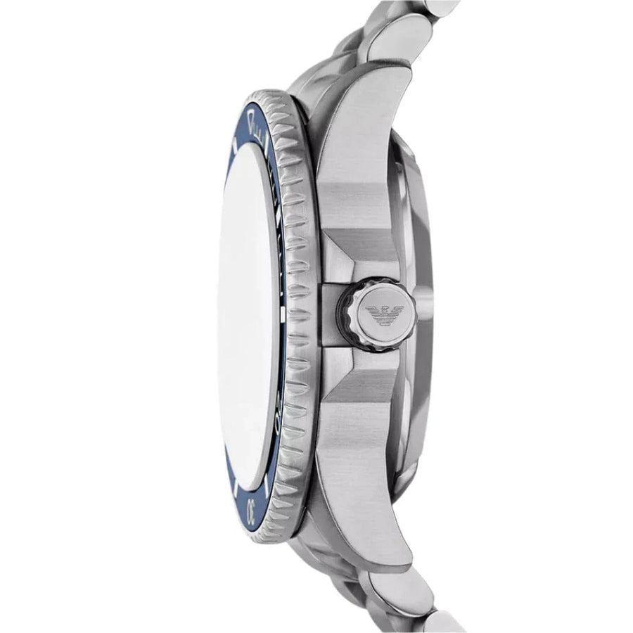 Emporio Armani Sea Explorer Blue Dial Silver Steel Strap Watch for Men - AR60090