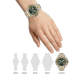 Emporio Armani Sea Explorer Chronograph Green Dial Two Tone Steel Strap Watch for Men - AR11586