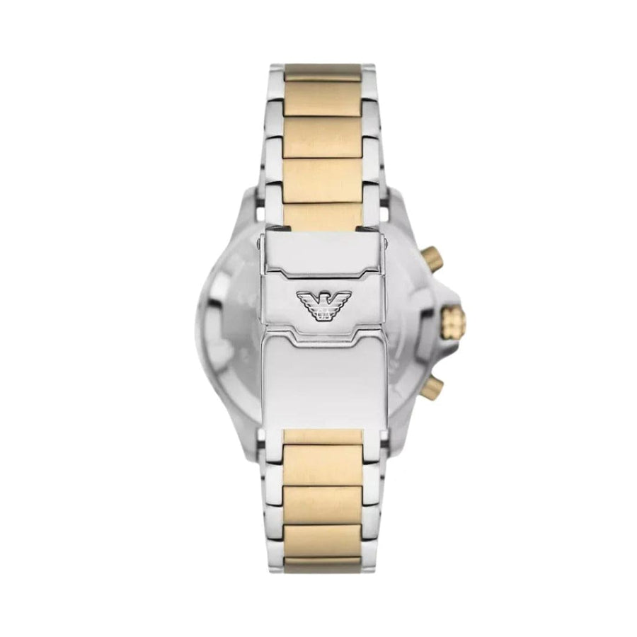 Emporio Armani Sea Explorer Chronograph Green Dial Two Tone Steel Strap Watch for Men - AR11586
