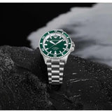 Emporio Armani Sea Explorer Green Dial Silver Steel Strap Watch for Men - AR60080