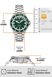 Emporio Armani Sea Explorer Green Dial Silver Steel Strap Watch for Men - AR60080