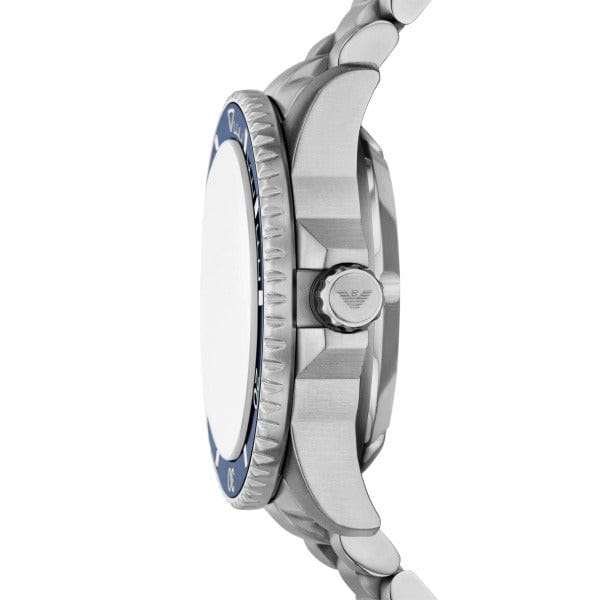 Emporio Armani Sea Explorer Green Dial Silver Steel Strap Watch for Men - AR60088