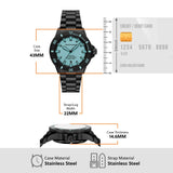 Emporio Armani Sea Explorer Turquoise Blue Dial Black Steel Strap Watch for Men - AR60084