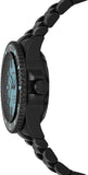 Emporio Armani Sea Explorer Turquoise Blue Dial Black Steel Strap Watch for Men - AR60084