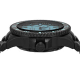 Emporio Armani Sea Explorer Turquoise Blue Dial Black Steel Strap Watch for Men - AR60084