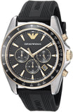 Emporio Armani Sigma Chronograph lack Dial Black Rubber Strap Watch For Men - AR80003