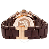 Emporio Armani Sportivo Chronograph Brown Dial Brown Silicone Strap Watch For Men - AR5891