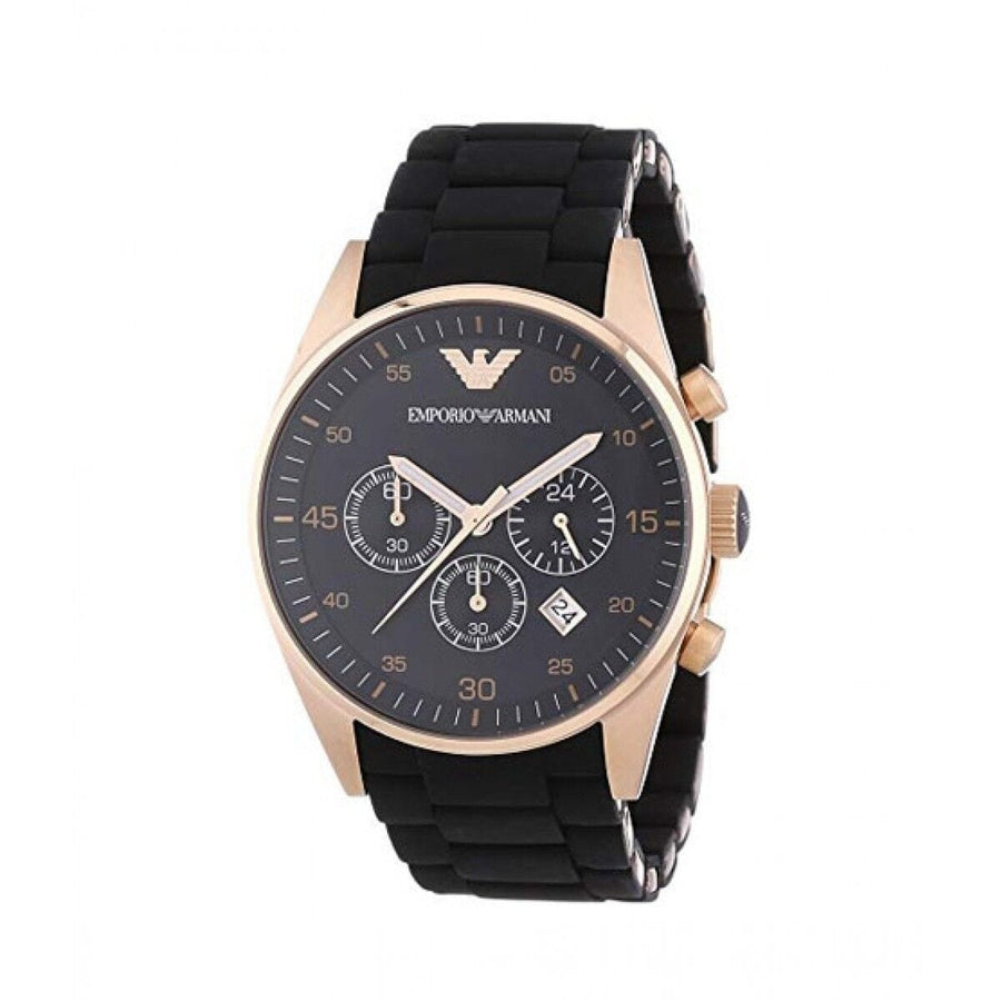 Emporio Armani Sportivo Black Dial Black Steel Strap Watch For Men - AR5905
