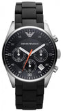 Emporio Armani Sportivo Chronograph Black Dial Black Strap Watch For Men - AR5858