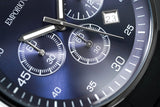 Emporio Armani Sportivo Chronograph Blue Dial Black Strap Watch For Men - AR5921