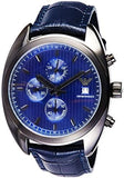 Emporio Armani Sportivo Chronograph Blue Dial Blue Leather Strap Watch For Men - AR6126